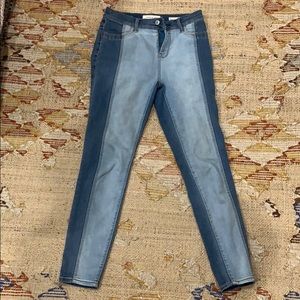 PAC SUN TWO TONE HIGH RISE ANKLE JEGGING